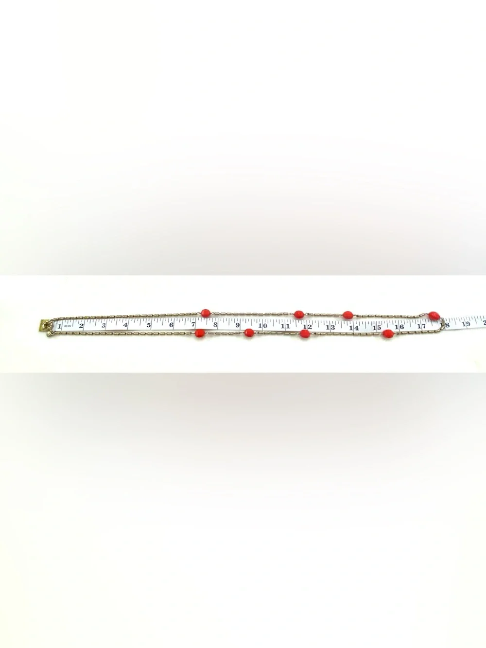 J. Crew Gold-Tone Long Necklace with Red Beads